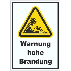 Aufkleber Warnung hohe Brandung A3 (297x420mm)