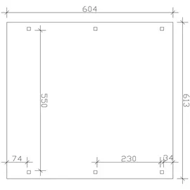 SKANHOLZ Emsland 5,74 x 4,96 m weiß inkl. Alu-Dachplatten