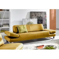 2-Sitzer W.SCHILLIG "taboo", gelb (kurkuma z69), B:202cm H:76cm T:101cm, Flachgewebe S22 (100% Polyester);Stoff S37 (100% Polyester): Luxus-Microfaser in Lederoptik;Longlife Xtra-Leder Z59: Glattleder mit modischer Prägung. Hautstärke 0, 9 - 1, 1 mm;Longlife Xtra-Leder Z69: Das feinnarbige, gedeckte Softleder Z69 besticht durch seine außergewöhnliche Weichheit im trendigen »Vintage-Look«, Hautstärke 0, 9 - 1, 1 mm, Sofas, mit Übertiefe, inklusive Armlehnenverstellung