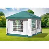 Gartenpavillon 3x4m Polyester Grün Partyzelt Wasserdicht Fenster Festzelt Event