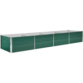 vidaXL Garten-Hochbeet verzinkter Stahl rechteckig 320 x 80 x 45 cm Grün