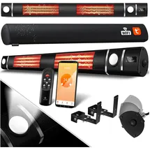 Kesser Kesser® Infrarot Heizstrahler 3000w Ir-gastro-bar Inkl. Led Licht Terrassenstrahler Mit Wifi & Fernbedienung inkl. Schutzhülle Infrarotstrahler Quarzstrahler Schwarz