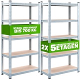 monzana Schwerlastregal 2er-Set 170x75x30cm verzinkt 350kg