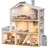 ROBUD Holzpuppenhaus Puppenhaus braun 3 Etagen