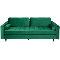 invicta INTERIOR Elegantes Design Sofa Cozy Velvet 225cm smaragdgrün Samt Federkern 3er-Sofa