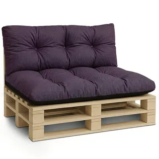 Amazinggirl Palettenkissen Outdoor Kissen Sitzkissen 120x80 cm - Auflagen für Paletten Europaletten Palettensofa und Palettenmöbel Palettenpolster Outdoorkissen Gartenkissen Bordeaux Öko-leinen