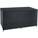 Estexo – Auflagenbox Poly Rattan 870 Liter XXL Kissenbox Box Aufbewahrungsbox Schwarz