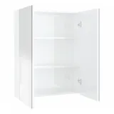 vidaXL Bad-Spiegelschrank 60x15x75 cm MDF Glänzendes Weiß