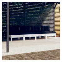 vidaXL 4-Sitzer-Gartensofa mit Anthrazit Kissen Massivholz Kiefer