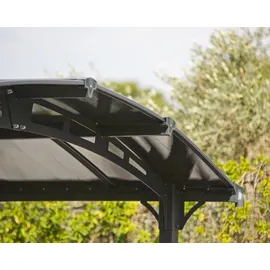 CANOPIA Doppel-Carport Arcadia 3,59 x 10,77 m grau inkl. Regenrinne