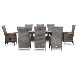 vidaXL Garten-Essgruppe 9-tlg. grau 46047