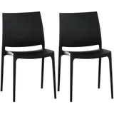 CLP Maya Gartenstuhl-Set 44 x 50 x 81 cm schwarz 2 St.