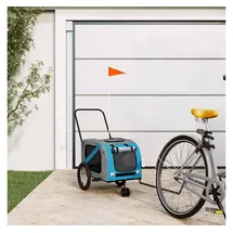 vidaXL Fahrradhundeanhänger blau/grau