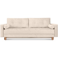 KONSIMO Schlafsofa ERISO Sofa 3-Personen, Liegfläche 196x150 cm, Chenille-Oberstoff, mit Schlaffunktion weiß