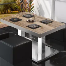 GGM Möbel Bistro Loungetisch Braun Sheesham 110 x 60 x 41 cm