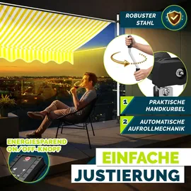 tillvex Klemmmarkise 400 cm gelb/weiß