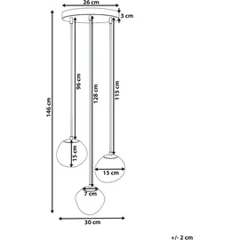 Beliani Tshuapa 3-flg. Durchmesser 60 cm mehrfarbig/Glas