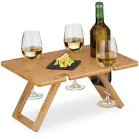 Relaxdays Weintisch, Hellbraun, Holz, 40x20x30 cm, Gartenmöbel, Gartentische, Beistelltische outdoor