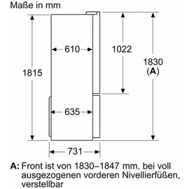 Bosch KFI96AXEA Serie 6 French Door (574 l, 1830 mm hoch, Schwarz)