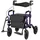Costway 2in1 Rollator & Rollstuhl faltbar mit Sitz Luftbereifung bis 140 kg Lila/Schwarz