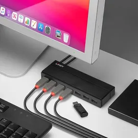 Lindy USB 3.0 Hub 7 Port 3.2 Gen 1-Hub (USB Schwarz