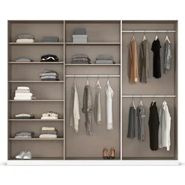 Rauch »Kleiderschrank Schrank Garderobe AGORDO TOPSELLER Schlafzimmer«, (in zwei Griff-Farben mit Dekor- oder Hochglanzfront), durchdachte Innenausstattung, in 6 Breiten und 2 Höhen MADE IN GERMANY, grau (seidengrau), B:271cm H:229cm T:54cm,