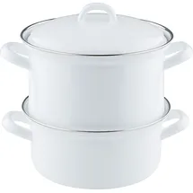 RIESS Kartoffelkocher mit Emaildeckel 18 cm weiß