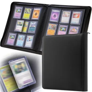 TopLoader Binder Heftmappe, 9 Fächer Top loader Sammelkarten Album für 360 3"x4" Toploader, Toploader Kartenalbum in Top Loadern zum tauschen