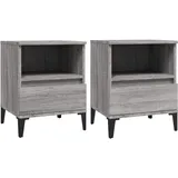 vidaXL Nachttische 2 Stk. Grau Sonoma 40x35x50 cm
