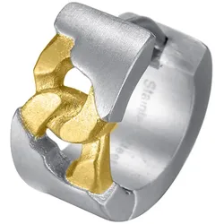 Single-Creole FIRETTI "Schmuck Geschenk Edelstahl Ohrschmuck Ohrring Panzerkette Vintage", gold (edelstahlfarben, gelbgoldfarben), Ohrringe, Damen, Edelstahl