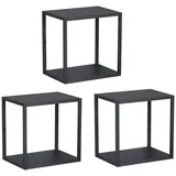 [en.casa] Wandregal Nostened 3er Set Schwarz