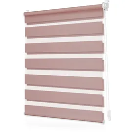 Lichtblick Doppelrollo Duo-Rollo Klemmfix 60 x 130 cm rosa/weiß