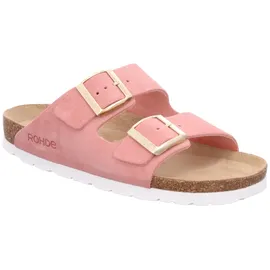 ROHDE ALBA Pantolette Sommerschuh, Hausschuh, Zweischnaller, Strandschuh mit Softfußbett rosa 39 EU