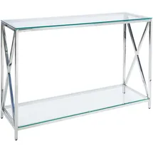 Beliani Audet Konsolentisch 120 x 40 x 76 cm Silber/Transparent