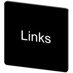 Siemens 3SU19000AE160AJ0 Bezeichnungsschild 27x27mm, Schild schwarz, Beschriftung: Links - 10 Stück