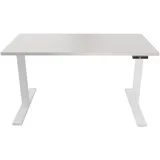 BISLEY Höhenverstellbarer Schreibtisch E-WonderTech, EWT251206007, Platte007 lichtgrau, Gestell 396 weiß,H 630-1280 x B 1200 x T 600