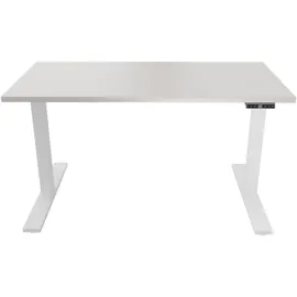 BISLEY Höhenverstellbarer Schreibtisch E-WonderTech, EWT251206007, Platte007 lichtgrau, Gestell 396 weiß,H 630-1280 x B 1200 x T 600