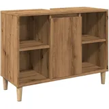 vidaXL Badschrank Braun Artisan-Eiche 80x33x60 cm, Holzwerkstoff