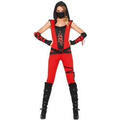 Leg Avenue Kostüm Sexy Schattenkrieger, Verführerisches Outfit für die sexy Assassine rot S