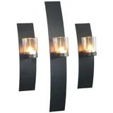 Gravidus 3er Set Wandkerzenhalter Schwarz