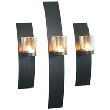 Gravidus 3er Set Wandkerzenhalter Schwarz