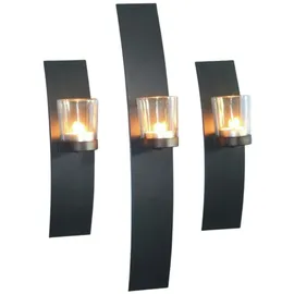 Gravidus 3er Set Wandkerzenhalter Schwarz