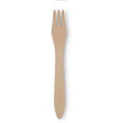 BIOZOYG 200 Stück Einweggabeln 18cm Einwegbesteck, Holzgabeln, Partygabeln mit angenehmer Biobeschichtung, umweltfreundlich, kompostierbar