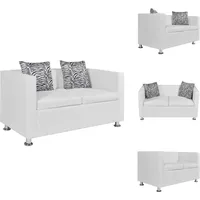 Vidaxl - 2-Sitzer-Sofa Kunstleder Weiß - 2-Sitzer Sofa - Couch - Wohnzimmersofa - Leder Sofa - Weißer Sofa