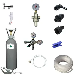 Anschlußpaket für Auftisch Anlage Sprudel Tafelwassergerät 2Kg CO2 OHNE Filter
