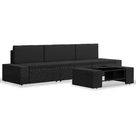 vidaXL Garten-Lounge-Set 4-tlg. schwarz 3054577