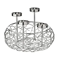 EDZARD Adventskranz Milano Up (ø 30 cm), Edelstahl glänzend vernickelt, für Stumpenkerzen ø 6