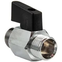 tecuro mini Kugelhahn beidseitig Außengewinde G 1/2 Zoll Messing verchromt