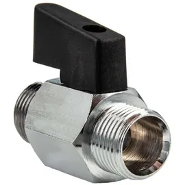 tecuro mini Kugelhahn beidseitig Außengewinde G 1/2 Zoll Messing verchromt