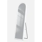 EMKE Emke, Spiegel, Bogen Standspiegel mit Beleuchtung 3 Lichtfarbe Dimmbar, mit Speicherfunktion Ganzkörperspiegel - Touchschalter, Kaltweiß Neutral Warmweiß Licht LED